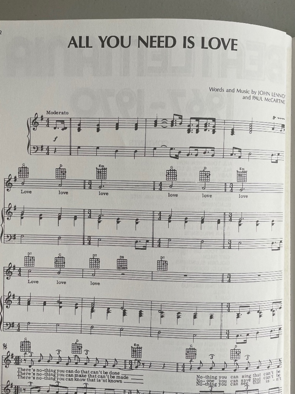 Vintage The Beatles, Beatlemania, 1967-1970 Vol. 2 Songbook Sheet Music - Picture 2 of 8